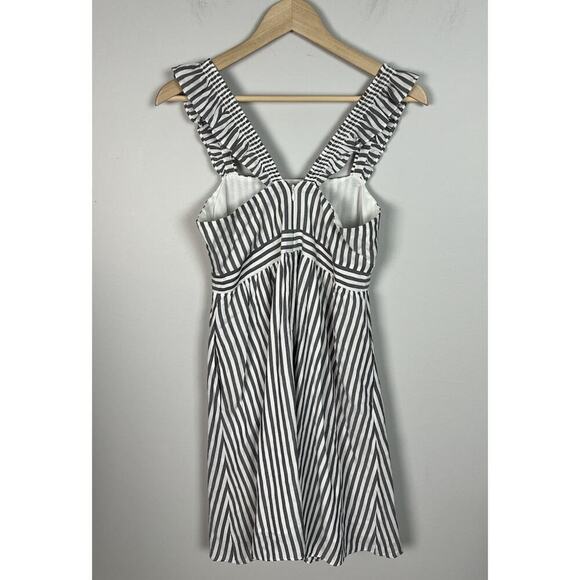 Madewell Striped Ruffle-Strap Empire Dress Viscose Size 00 Women’s - Picture 2 of 9